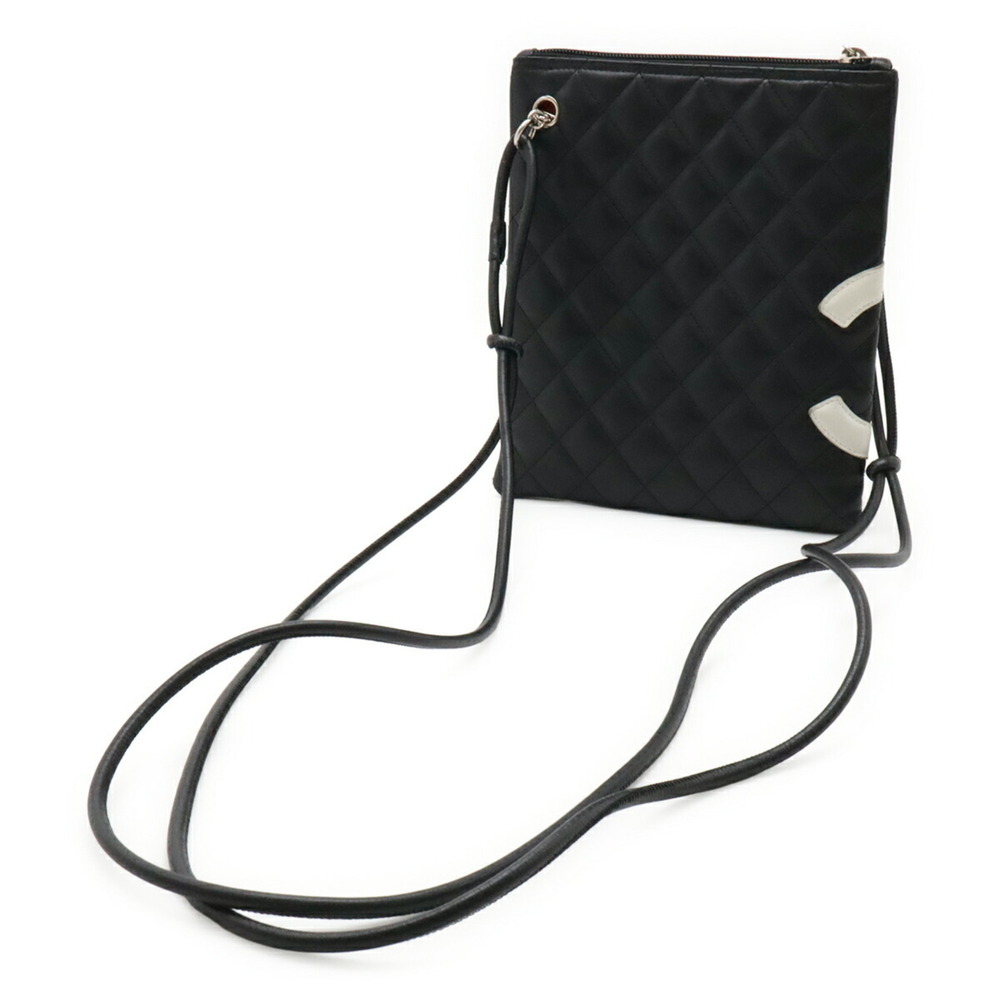 CHANEL Black Leather Logo Pochette Shoulder Bag - Picture 3 of 10